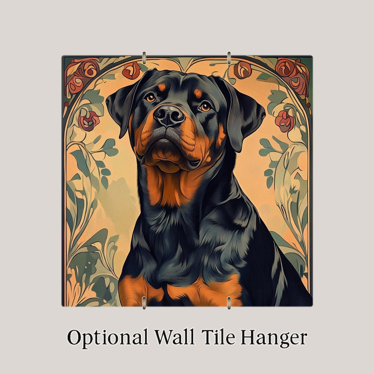 Rottweiler Ceramic Art Tile – Dog Breed Wall Decor, Rottie Lover Pet Gift