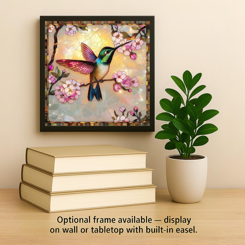 Hummingbird Wall Art Ceramic Tile Garden Decor Hummingbird Lover Gift Floral Art Nature Gift Tile