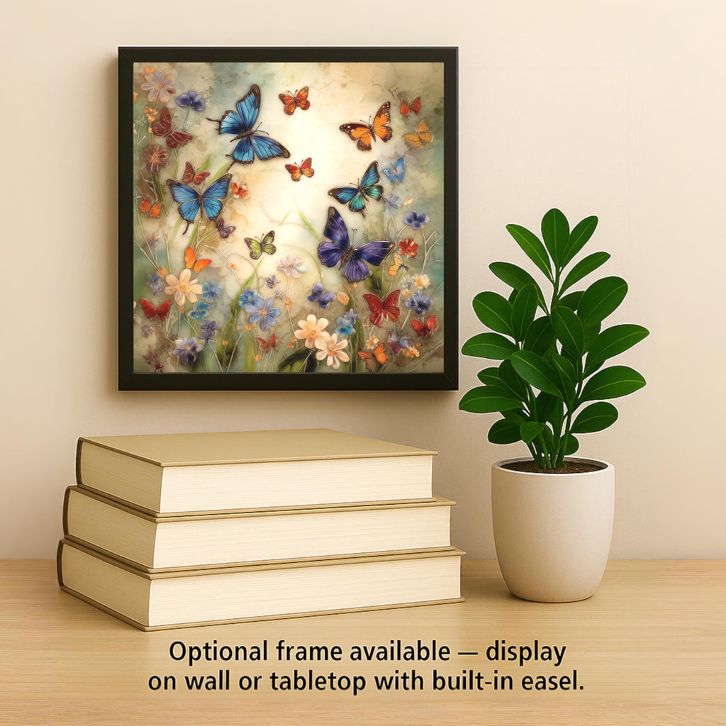 Butterfly Garden Wall Art Ceramic Tile Stained Glass Style Memorial Gift Garden Decor Butterfly Lover Sympathy Art Nature Gift Tile