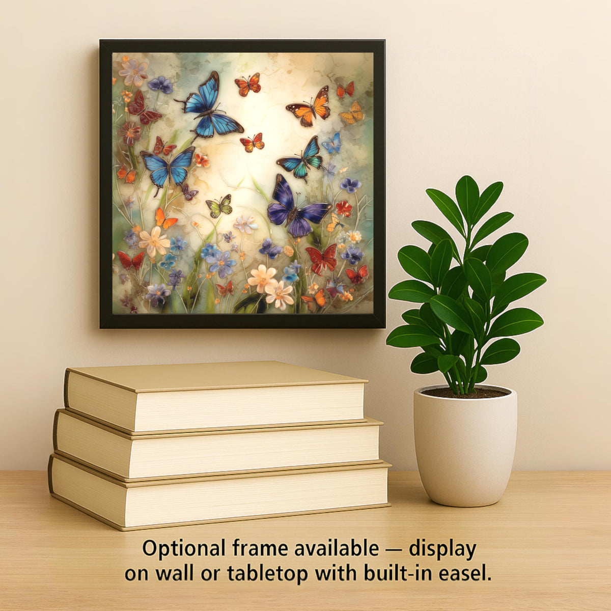 Butterfly Garden Wall Art Ceramic Tile Stained Glass Style Memorial Gift Garden Decor Butterfly Lover Sympathy Art Nature Gift Tile