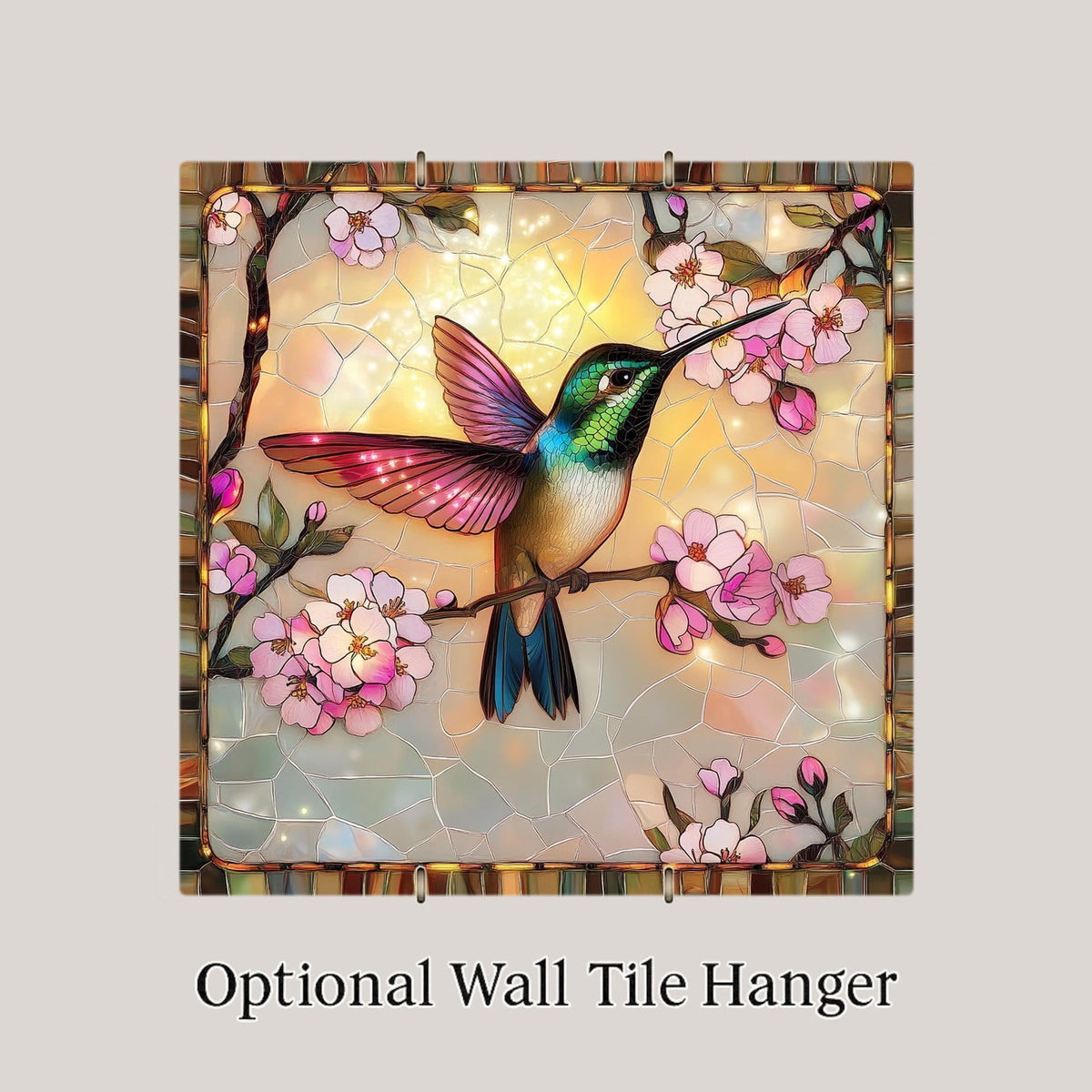 Hummingbird Wall Art Ceramic Tile Garden Decor Hummingbird Lover Gift Floral Art Nature Gift Tile