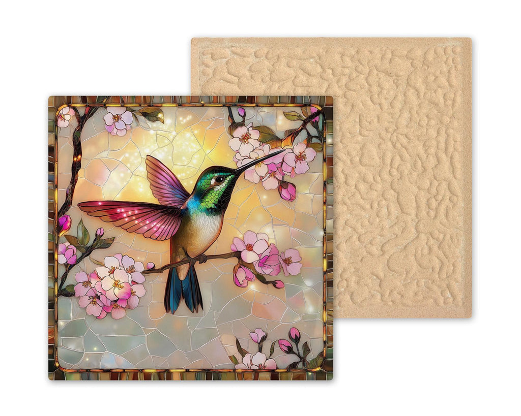 Hummingbird Wall Art Ceramic Tile Garden Decor Hummingbird Lover Gift Floral Art Nature Gift Tile