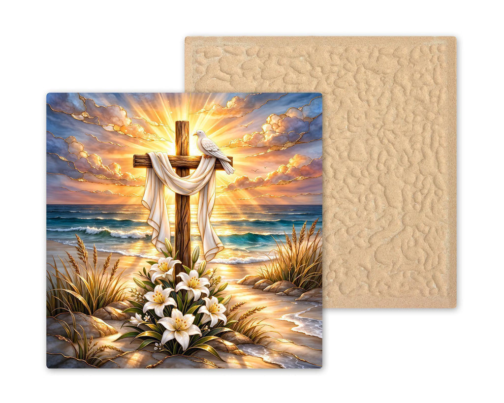 Cross Wall Art Ceramic Tile Faith Christian Gift Religious Wall Decor Prayer Room Sympathy Keepsake Accent Tile