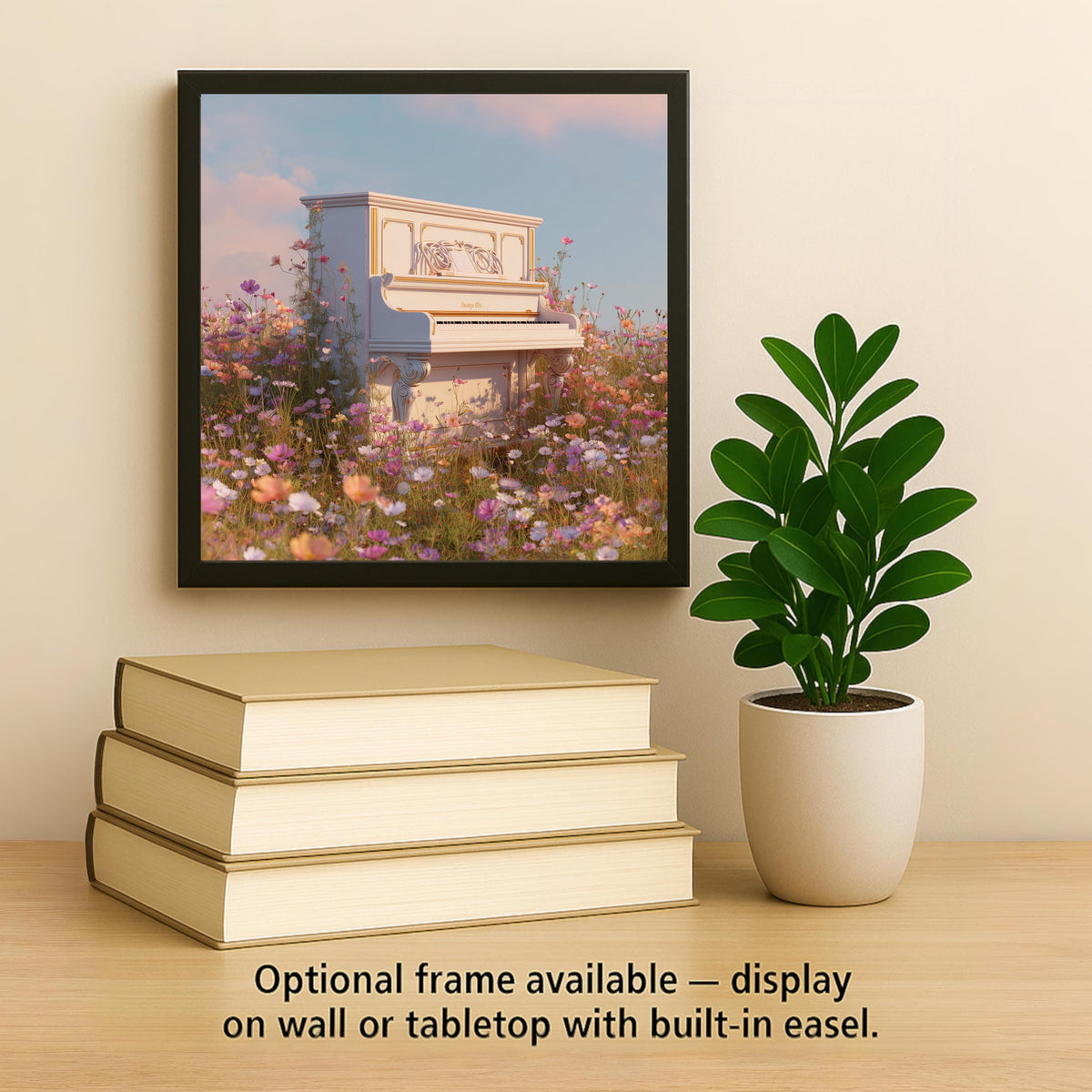 Piano Music Lover Gift Ceramic Tile Wall Art Wildflower Floral Piano Decor Cottagecore Music Room Gift Tile