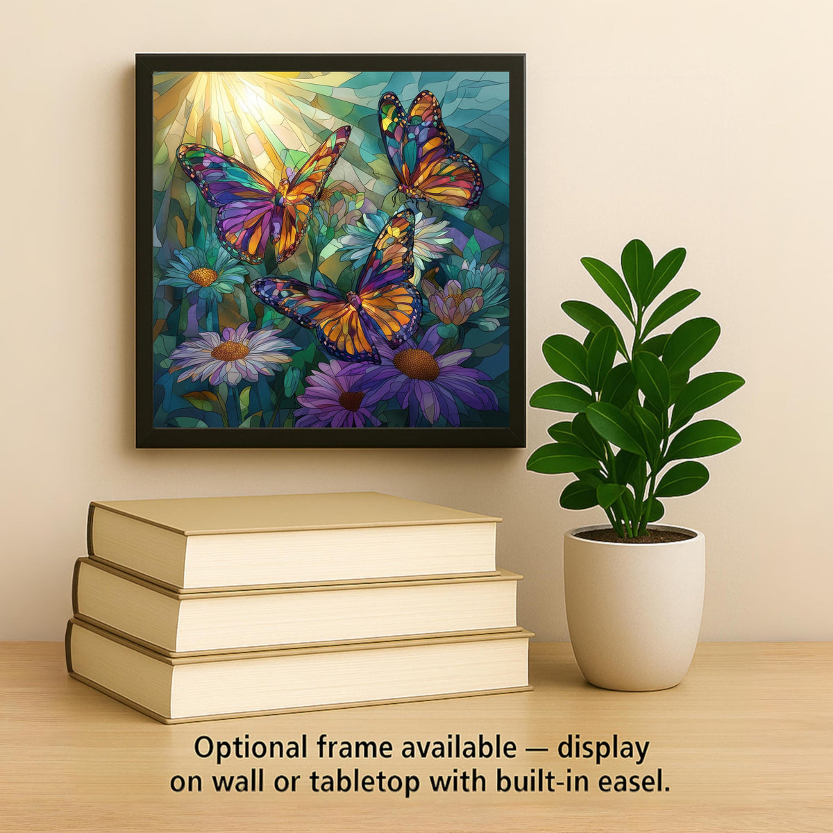 Monarch Wildflower Wall Art Ceramic Tile Nature Gift Colorful Butterfly Decor Wildflower Art Encouragement Gift Tile