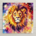 Vibrant Leo the Lion zodiac art on ceramic tile. This bold, celestial design features a majestic lion in watercolor style—perfect for Leos, astrology lovers, or unique gifts. A radiant blend of strength and beauty for any space.