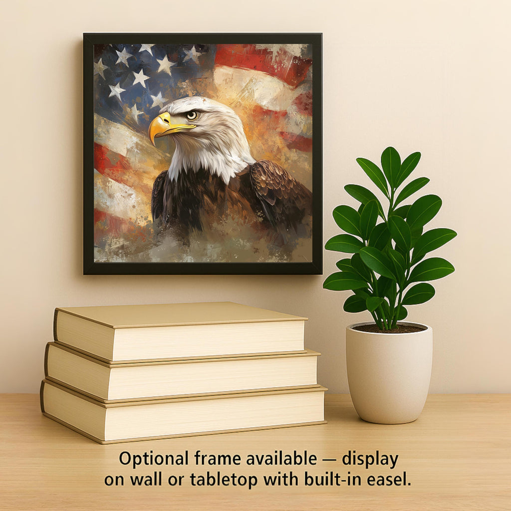 Bald Eagle Wall Art Ceramic Tile Patriotic Gift USA Decor American Wildlife Art Eagle Lover Gift Tile