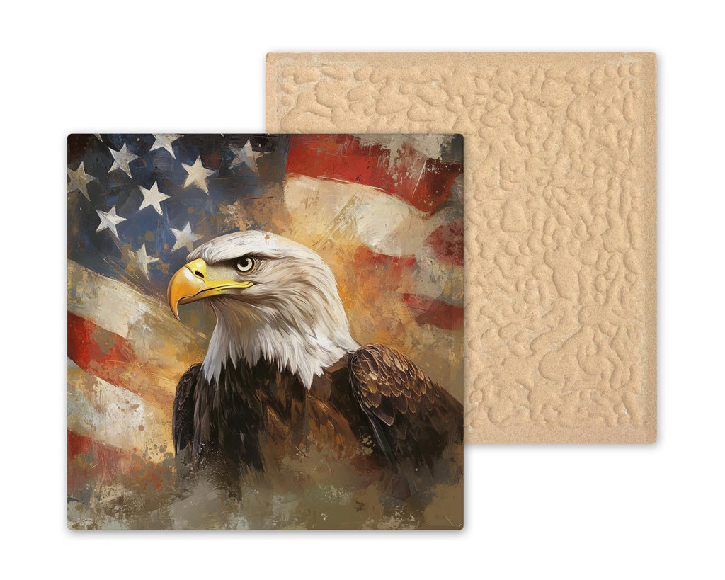 Bald Eagle Wall Art Ceramic Tile Patriotic Gift USA Decor American Wildlife Art Eagle Lover Gift Tile