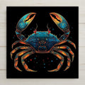 Celebrate the Cancer zodiac with this vivid neon crab ceramic tile. A bold, celestial accent perfect for astrology lovers and cosmic home décor.