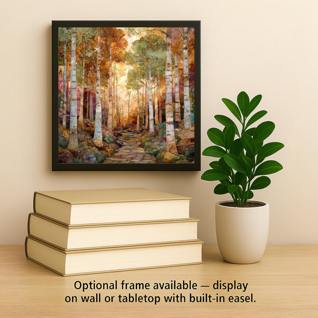 Birch Forest Ceramic Art Tile: Cabin Wall Decor Nature Lover Gift Woodland Home Decor Wall Art Autumn Forest Birch Tree Nature Art