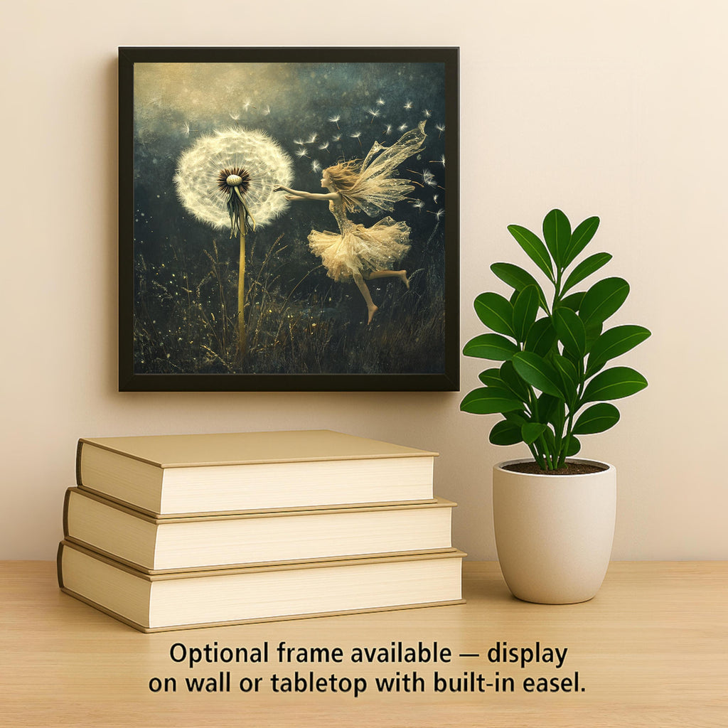 Dandelion Fairy Ceramic Art Tile: Whimsical Wall Decor Cottagecore Gift Fantasy Home Decor Wall Art Wildflower Garden Fairy Botanical Art