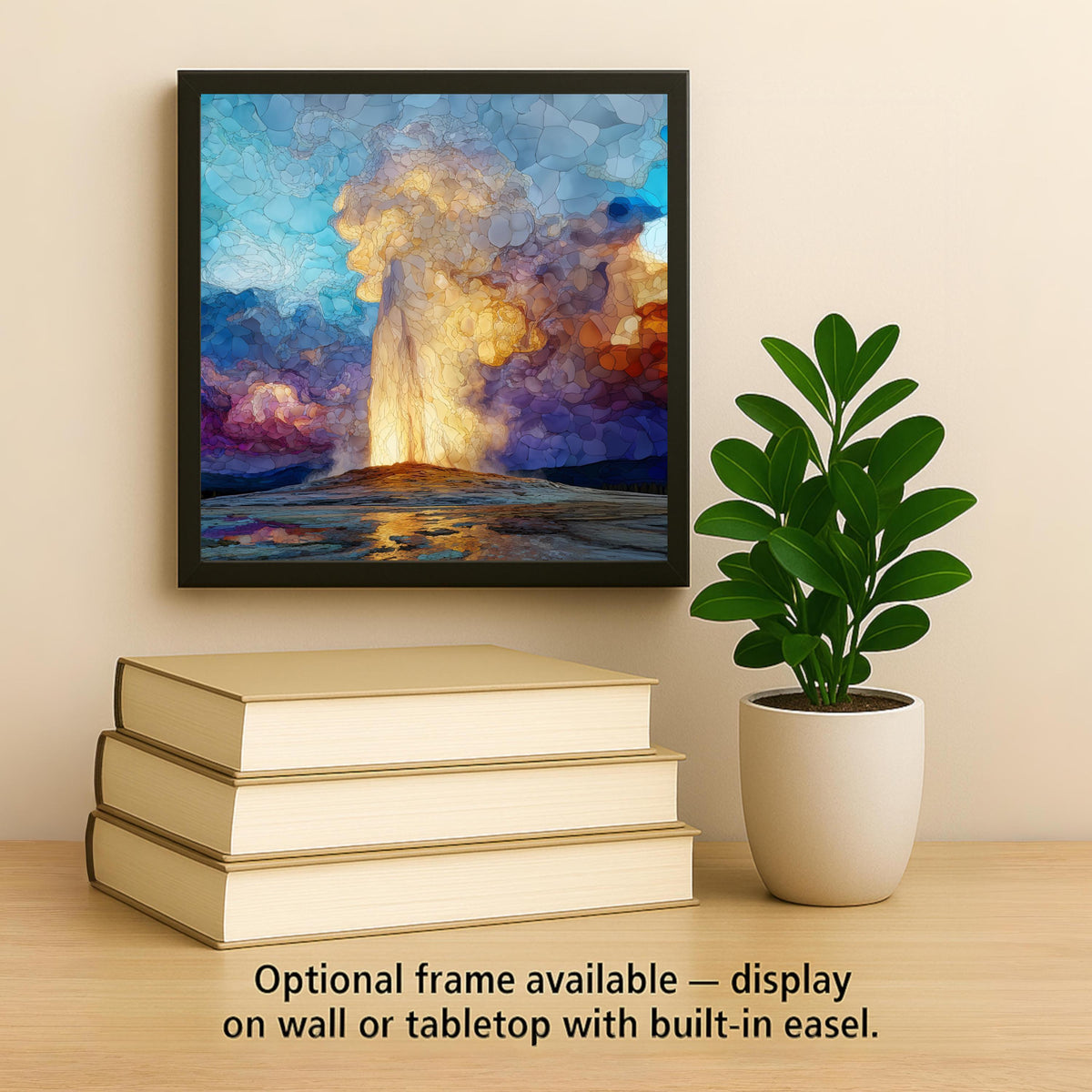 Yellowstone Wall Art Ceramic Tile National Park Gift Old Faithful Decor Geyser Art Wyoming Gift Tile