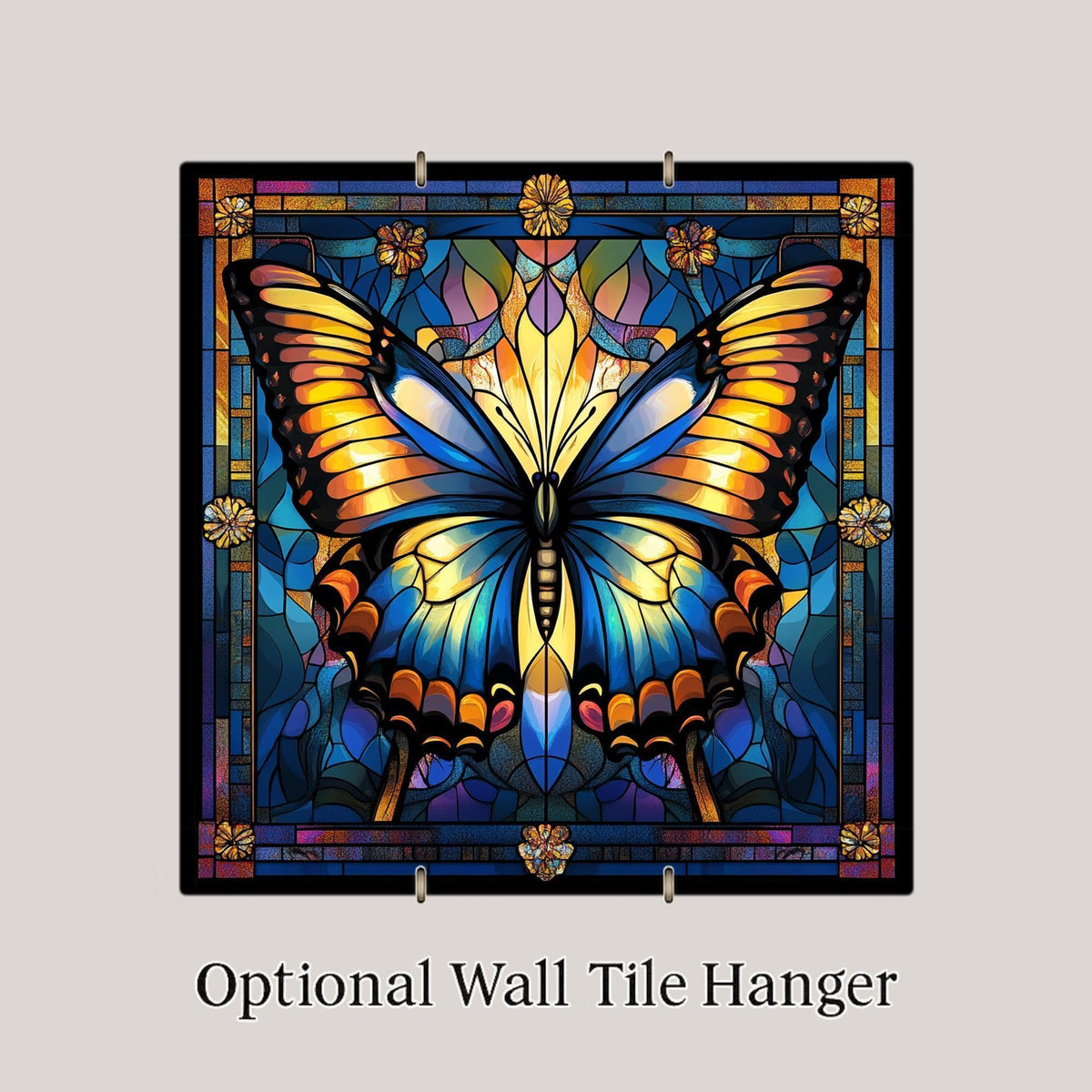 Butterfly Ceramic Art Tile – Art Nouveau Style, William Morris, Butterfly Lover Memorial Sympathy Botanical