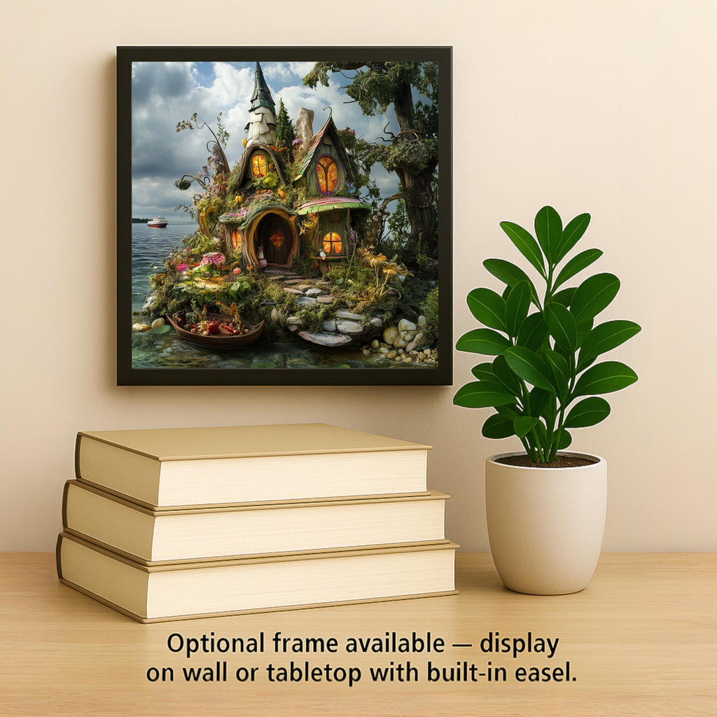 Fairy House Wall Art Ceramic Tile Enchanted Cottage Gift Fairy Lover Garden Decor Whimsical Nature Fairycore Art