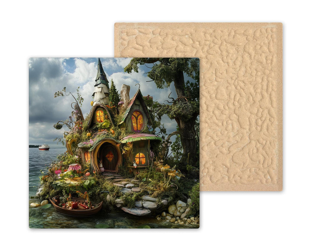 Fairy House Wall Art Ceramic Tile Enchanted Cottage Gift Fairy Lover Garden Decor Whimsical Nature Fairycore Art