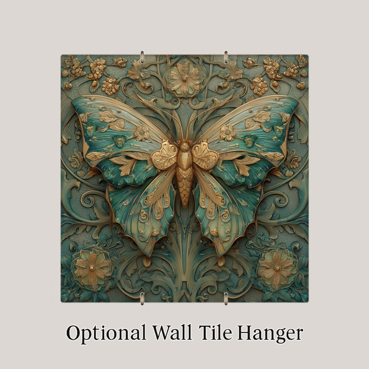 Butterfly Ceramic Tile Wall Art – Stained Glass Style Garden Decor, Spring Nature Gift, Botanical Home Accent