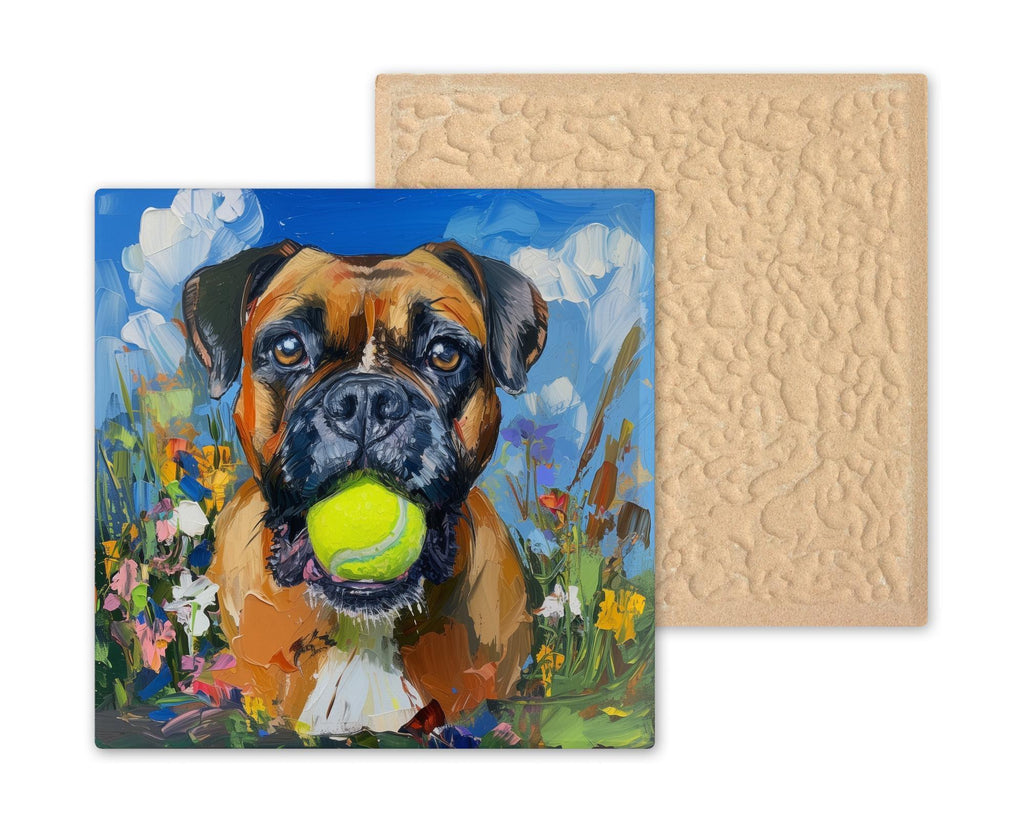 Boxer Wall Art Ceramic Tile – Let’s Play Fetch – Boxer Dog Wall Decor – Boxer Dog Gift – Colorful Dog Wall Decor – Dog Lover Home Decor