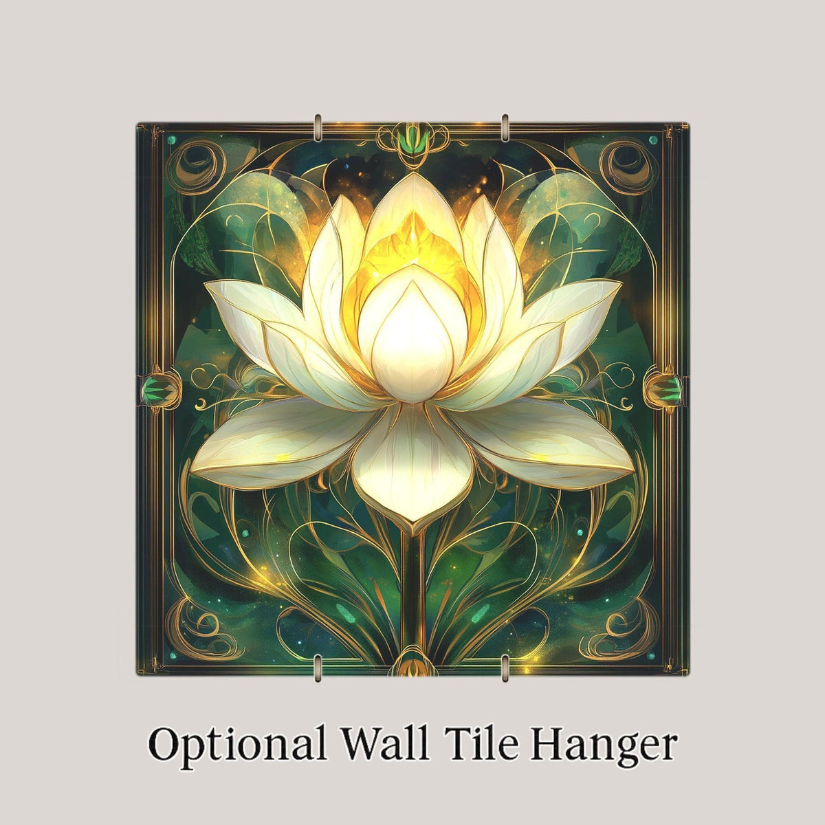 Lotus William Morris Ceramic Art Tile: Zen Wall Decor Meditation Gift Yoga Home Decor Wall Art Botanical Yoga Nature Mindfulness Lotus Art