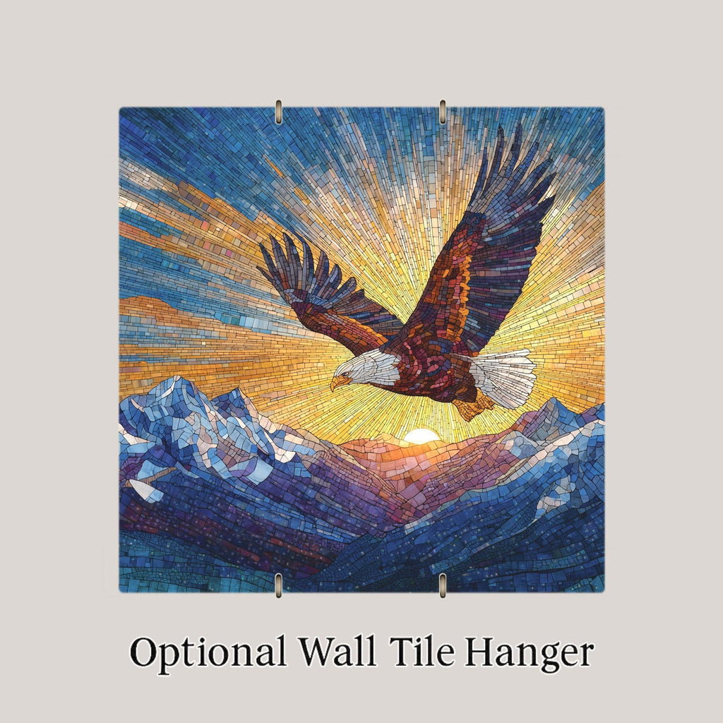Eagle Wall Art Ceramic Tile Patriotic Gift Freedom Decor American Wildlife Art Bald Eagle Nature