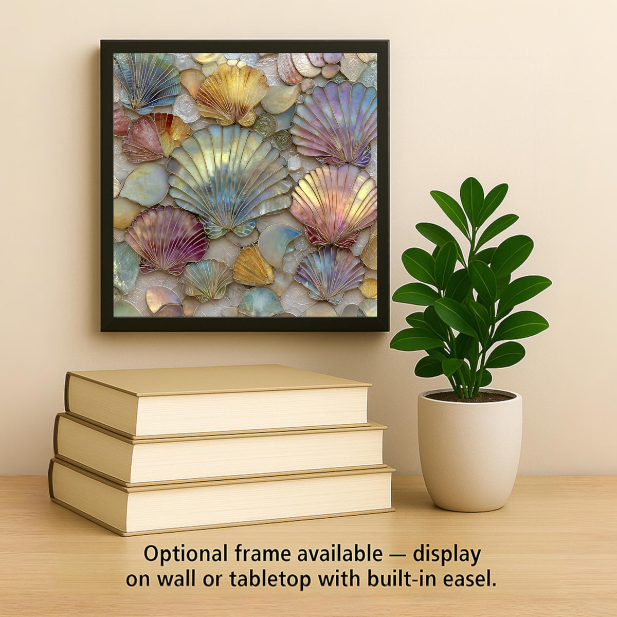 Seashell Wall Art Ceramic Tile Coastal Gift Beach House Decor Ocean Nature Art Seashell Lover Beach Gift