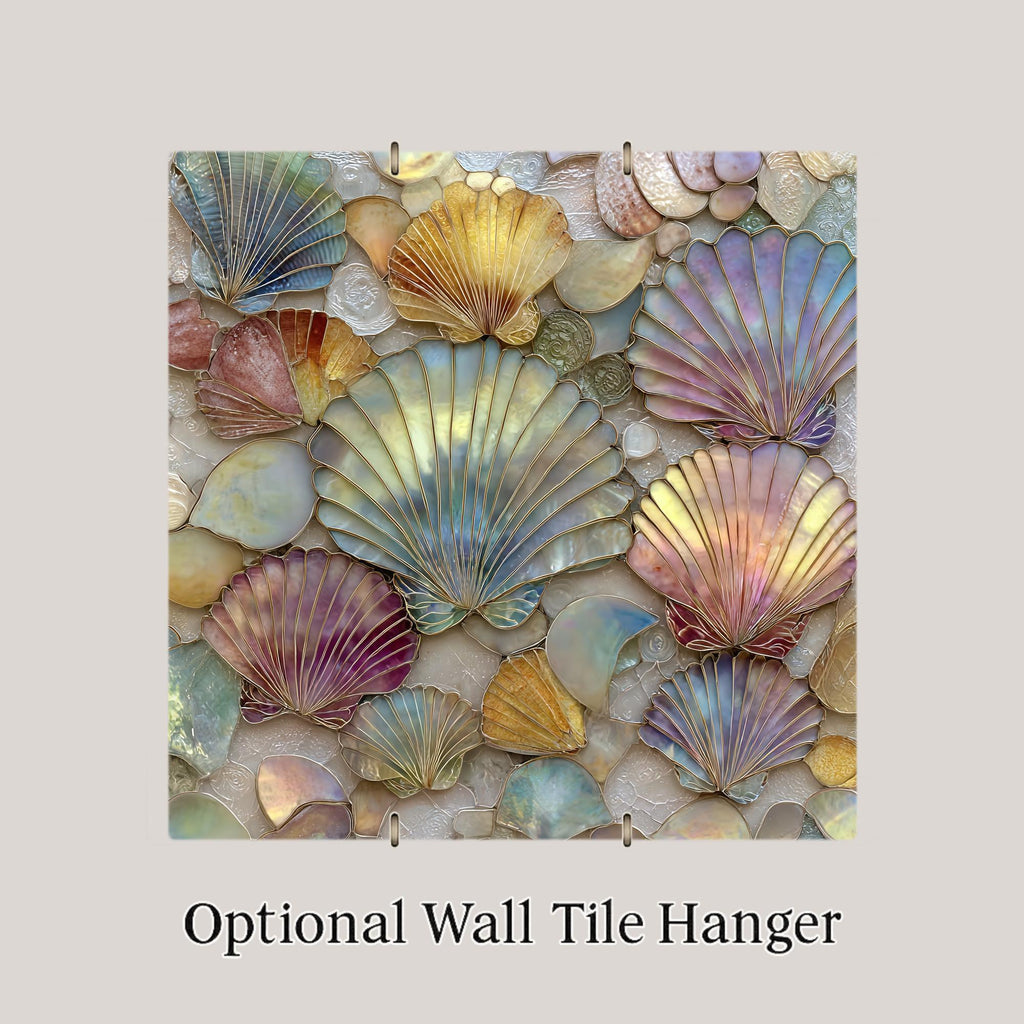 Seashell Wall Art Ceramic Tile Coastal Gift Beach House Decor Ocean Nature Art Seashell Lover Beach Gift
