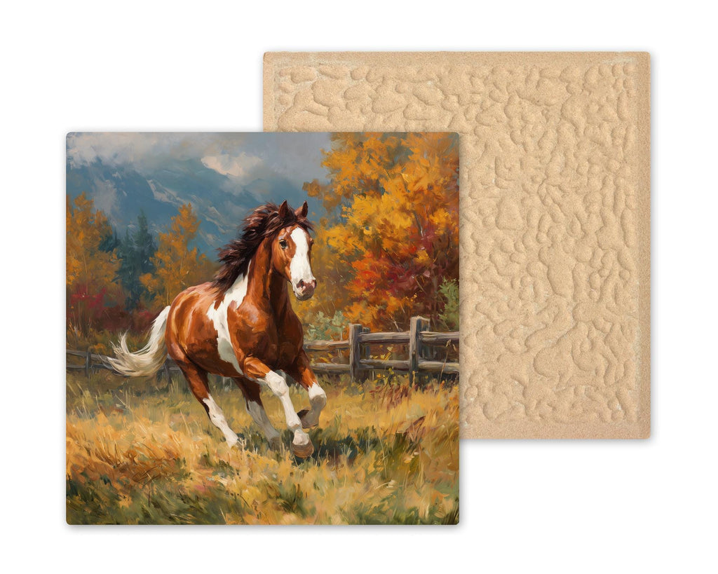 Galloping Horse Wall Art Ceramic Tile Horse Lover Gift Equestrian Decor Western Art Farmhouse Gift Tile