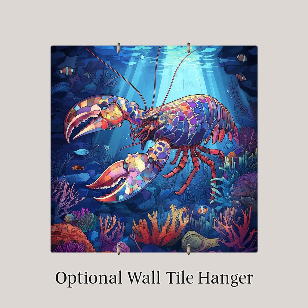 Lobster Ceramic Art Tile: Coastal Wall Decor Beach House Accent Ocean Home Decor Wall Art Seafood Kitchen Nautical Coastal Sea Life Art