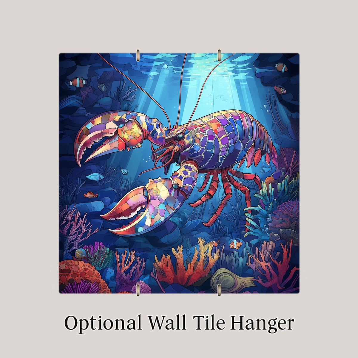 Lobster Ceramic Art Tile: Coastal Wall Decor Beach House Accent Ocean Home Decor Wall Art Seafood Kitchen Nautical Coastal Sea Life Art