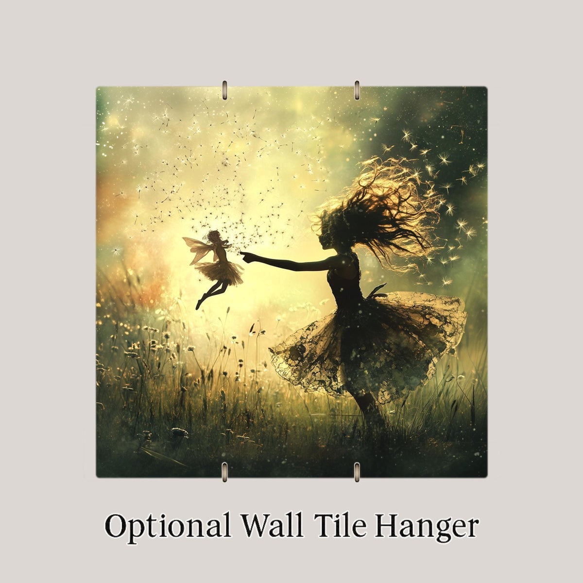 Magical Fairy Ceramic Art Tile: Whimsical Wall Decor Cottagecore Gift Fantasy Home Decor Wall Art