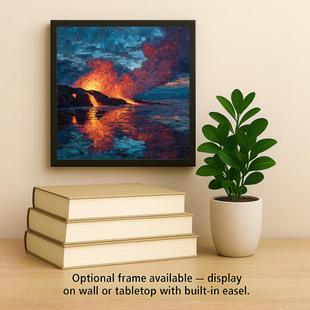 Kilauea Volcano Wall Art Ceramic Tile Hawaii Home Decor Lava Flow Gift Big Island Hawaii Decor