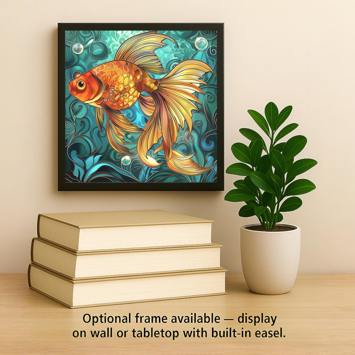 Goldfish Ceramic Art Tile: Zen Wall Decor Meditation Gift Yoga Home Decor Wall Art Japanese Fish Pond Aquatic Koi Zen Art