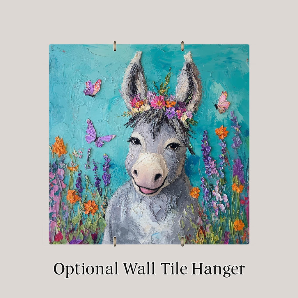 Donkey Wall Art Ceramic Tile Funny Farmhouse Gift Kitchen Decor Animal Lover Gift Quirky Home Art Tile