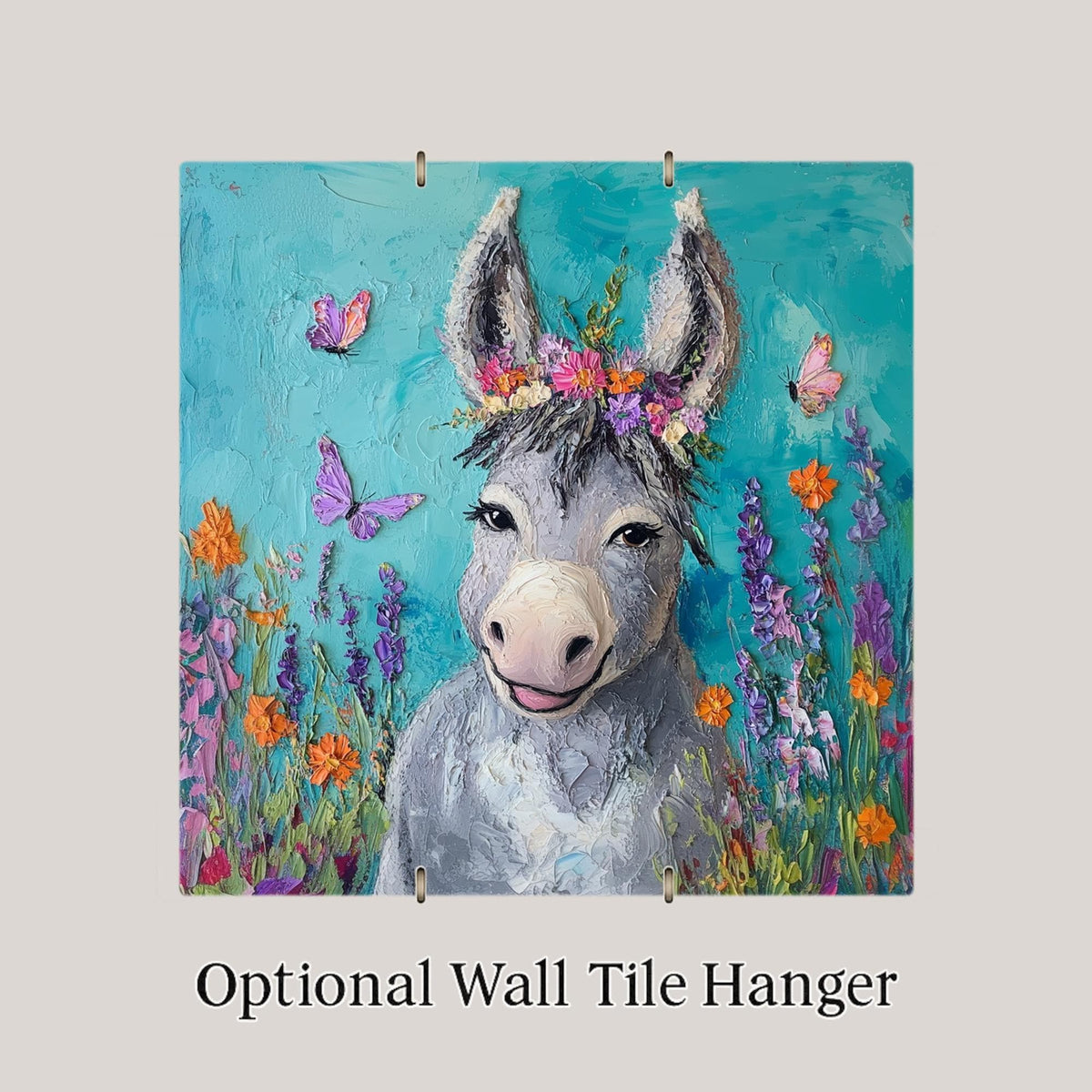 Donkey Wall Art Ceramic Tile Funny Farmhouse Gift Kitchen Decor Animal Lover Gift Quirky Home Art Tile