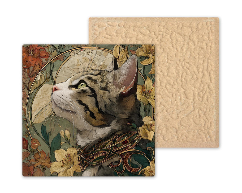 Cat William Morris Ceramic Art Tile: Memorial Keepsake Sympathy Gift Remembrance Home Decor Wall Art