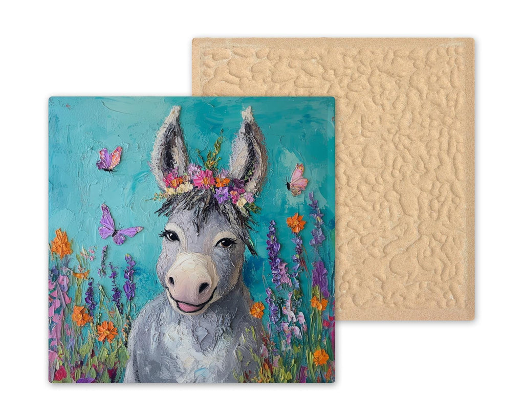 Donkey Wall Art Ceramic Tile Funny Farmhouse Gift Kitchen Decor Animal Lover Gift Quirky Home Art Tile