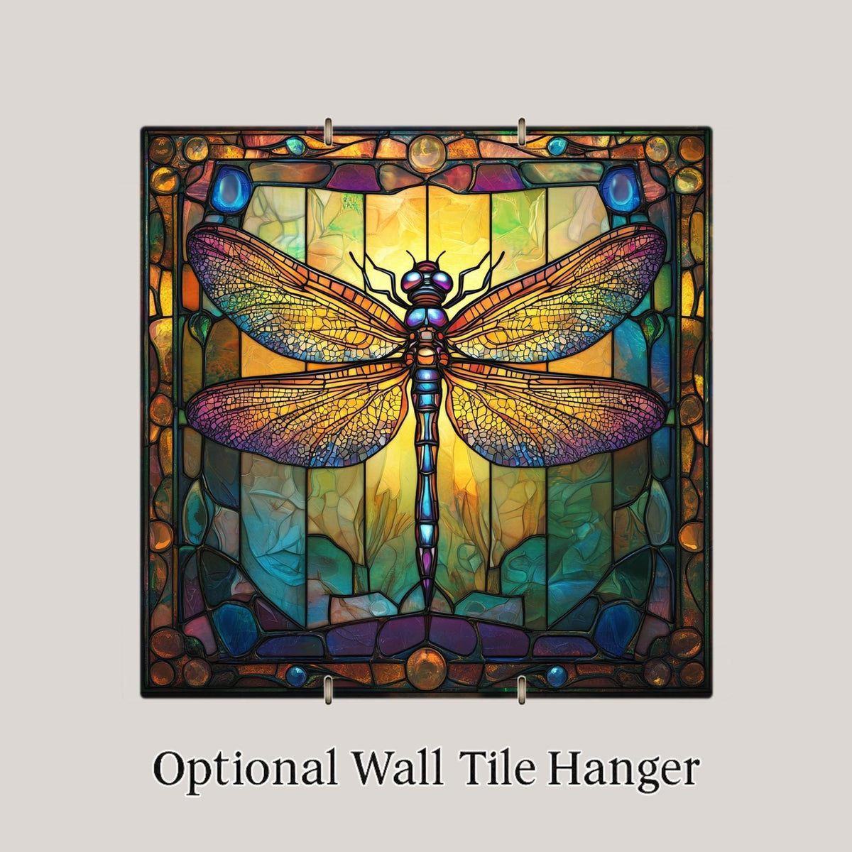 Dragonfly William Morris Ceramic Art Tile: Whimsical Wall Decor Cottagecore Gift Fantasy Home Decor Wall Art