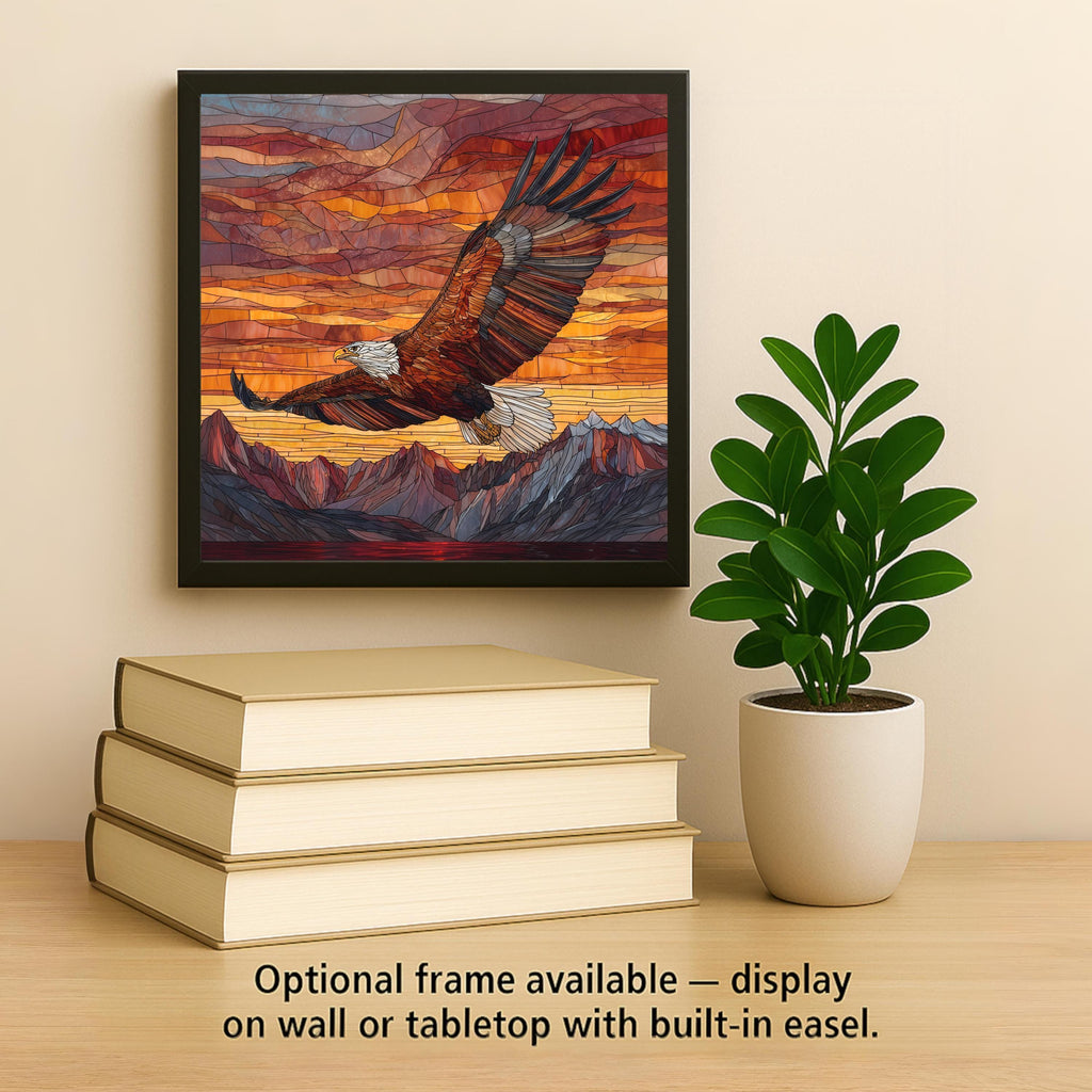 Bald Eagle Wall Art Ceramic Tile Patriotic Gift Wildlife Decor Eagle Lover Gift American Bird Cabin Tile