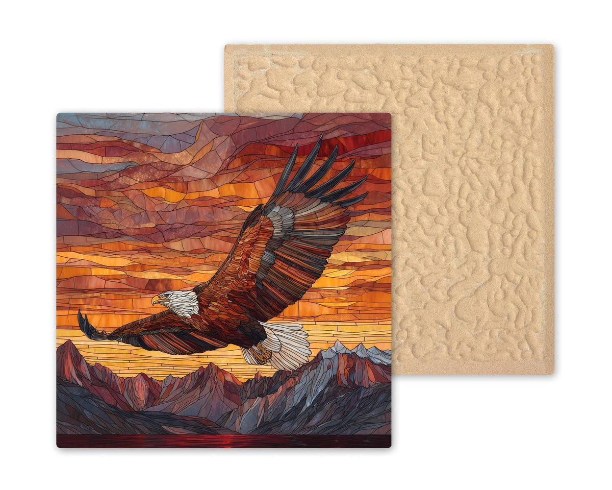Bald Eagle Wall Art Ceramic Tile Patriotic Gift Wildlife Decor Eagle Lover Gift American Bird Cabin Tile