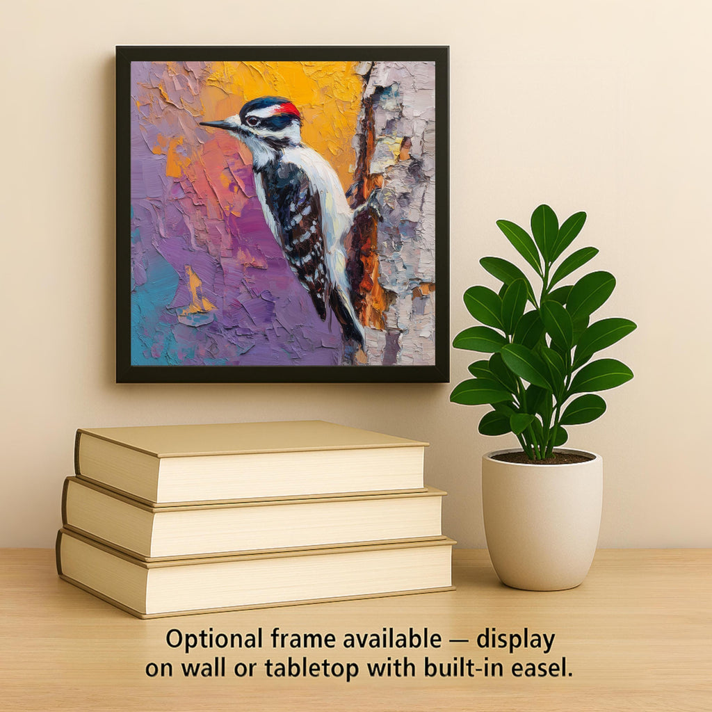 Palette Knife Woodpecker Wall Art Ceramic Tile Bird Lover Gift Palette Style Decor Nature Art Birdwatcher Gift Tile