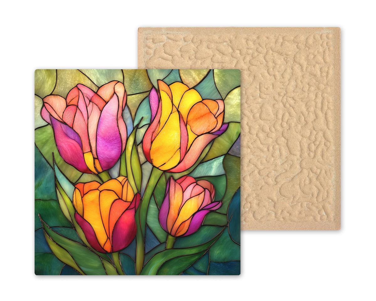 Tulip Wall Art Ceramic Tile Colorful Floral Gift Botanical Spring Decor Cottage Garden Art Tulip Lover Gift Tile