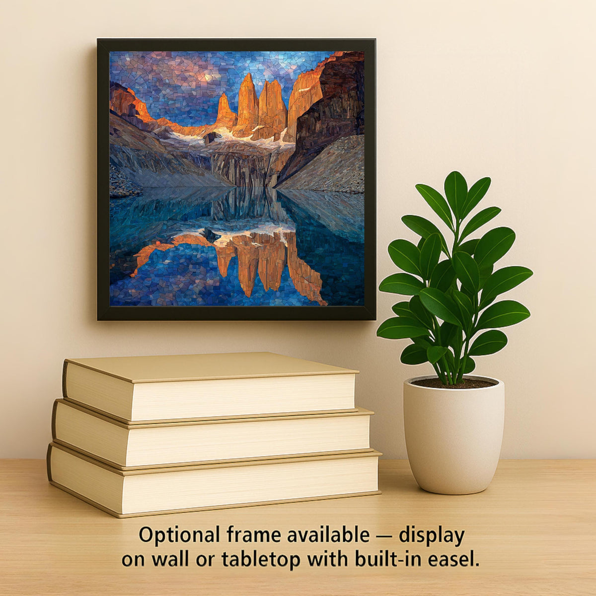 Torres del Paine Wall Art Ceramic Tile Patagonia Gift Alpine Lake Decor South America Art Travel Lover Gift Tile
