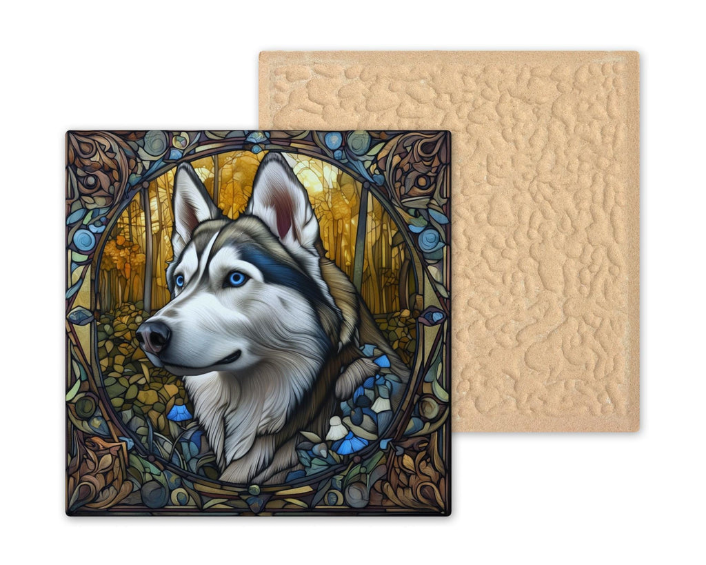 Siberian Husky Wall Art Ceramic Tile – Husky Dog Decor, Blue Eyed Husky Gift, Husky Lover Wall Decor, Dog Lover Home Decor Wall Art