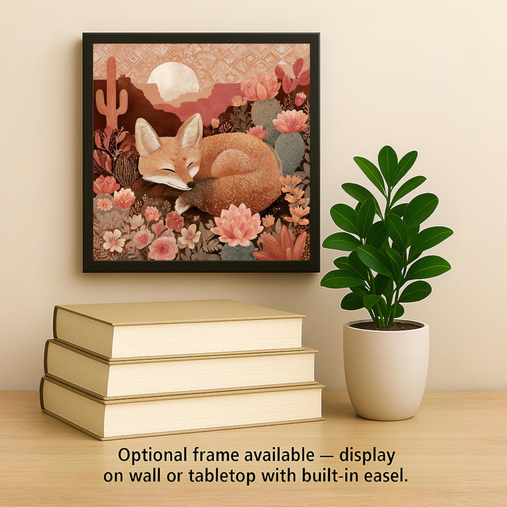 Desert Fox Wall Art Ceramic Tile Southwest Gift Terracotta Sage Decor Nature Lover Art Fox Gift Tile