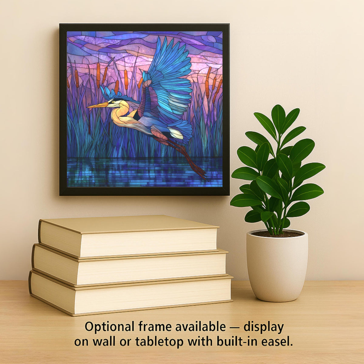 Great Blue Heron Wall Art Ceramic Tile Wetland Bird Gift Lake House Decor Coastal Nature Art Bird Lover Gift Tile