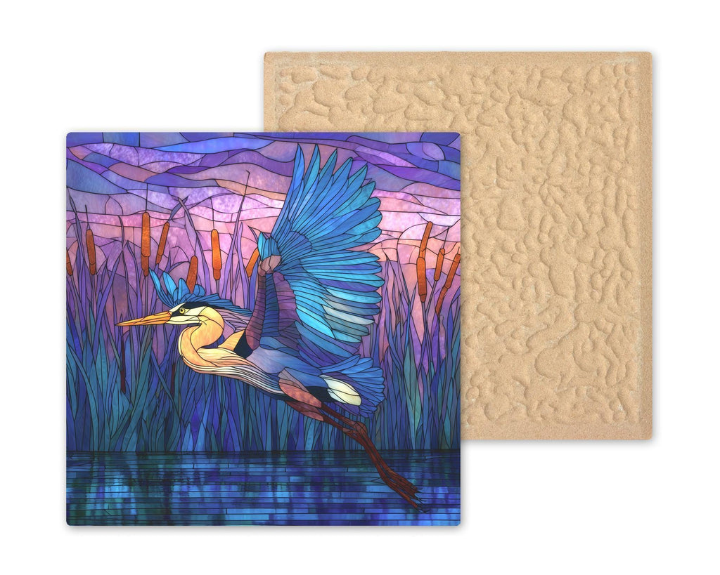Great Blue Heron Wall Art Ceramic Tile Wetland Bird Gift Lake House Decor Coastal Nature Art Bird Lover Gift Tile