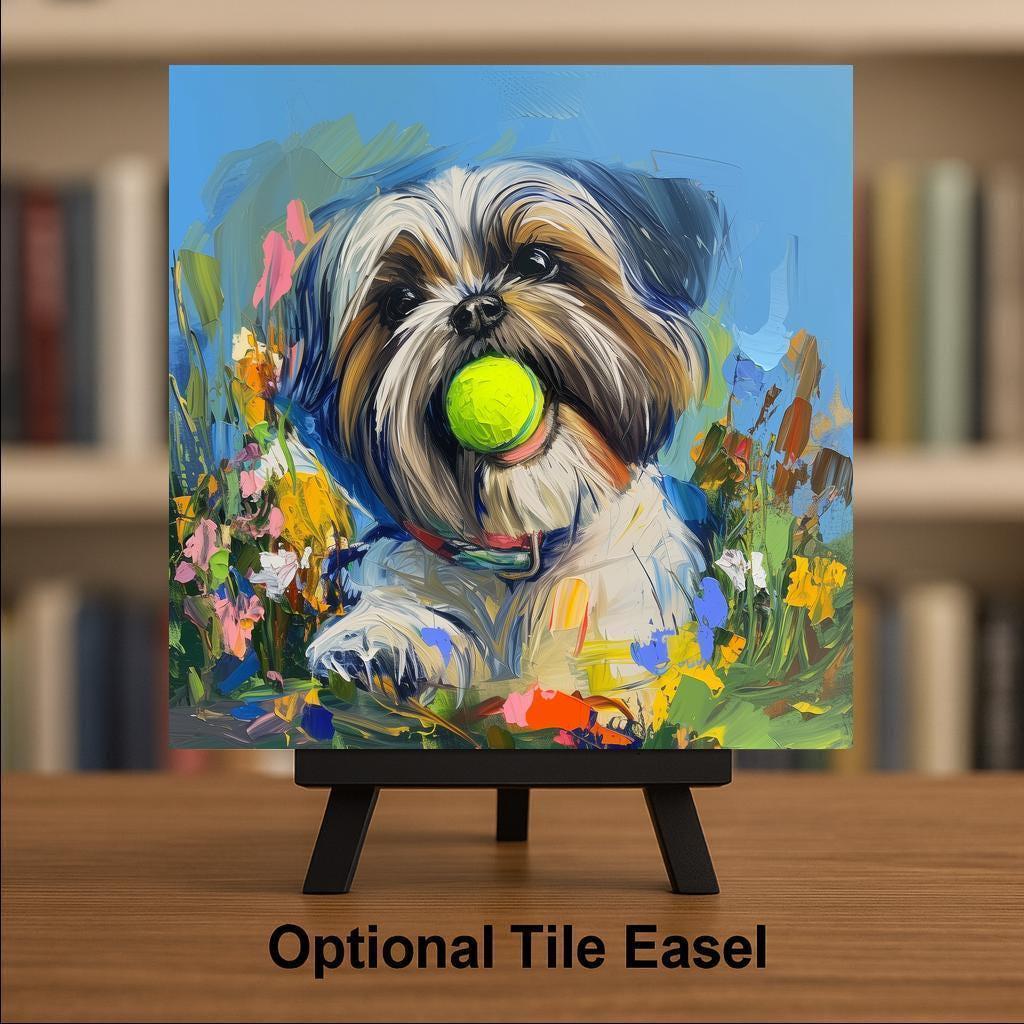 Shih Tzu Wall Art Ceramic Tile Dog Lover Gift Shih Tzu Memorial Gift Dog Breed Portrait Pet Loss Tile
