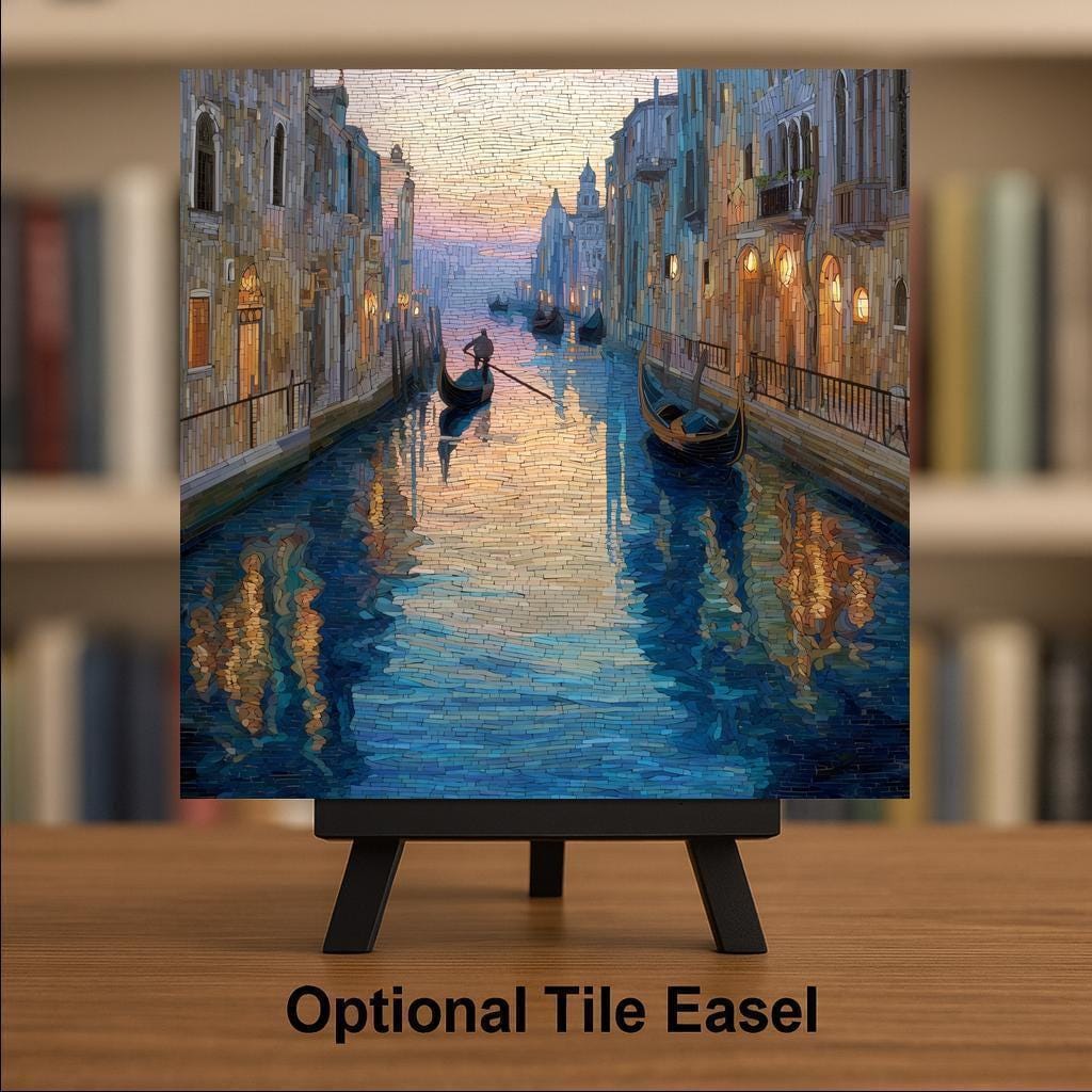 Venice Canal Ceramic Art Tile: Travel Decor City Art Place Identity Home Decor Wall Art