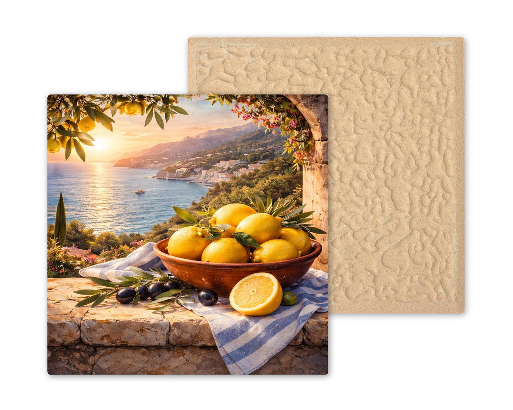 Amalfi Lemon Wall Art Ceramic Tile Italy Gift Kitchen Decor Mediterranean Art Italian Home Gift Tile