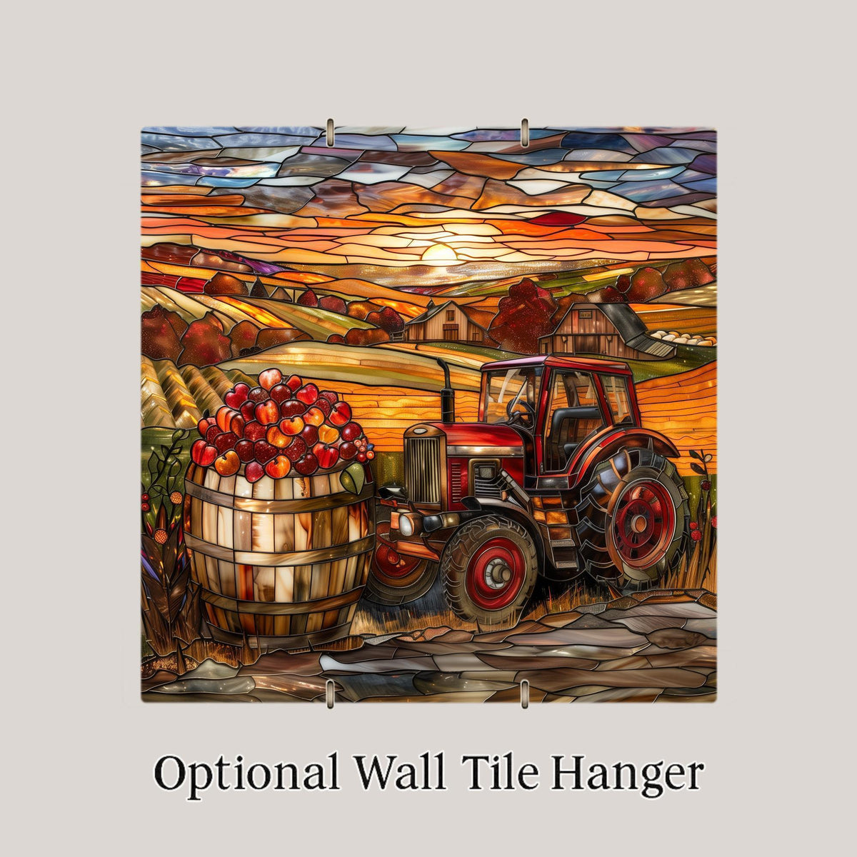 Apple Harvest Wall Art Ceramic Tile Kitchen Decor Gift Autumn Home Decor Thanksgiving Gift Farmhouse Tile