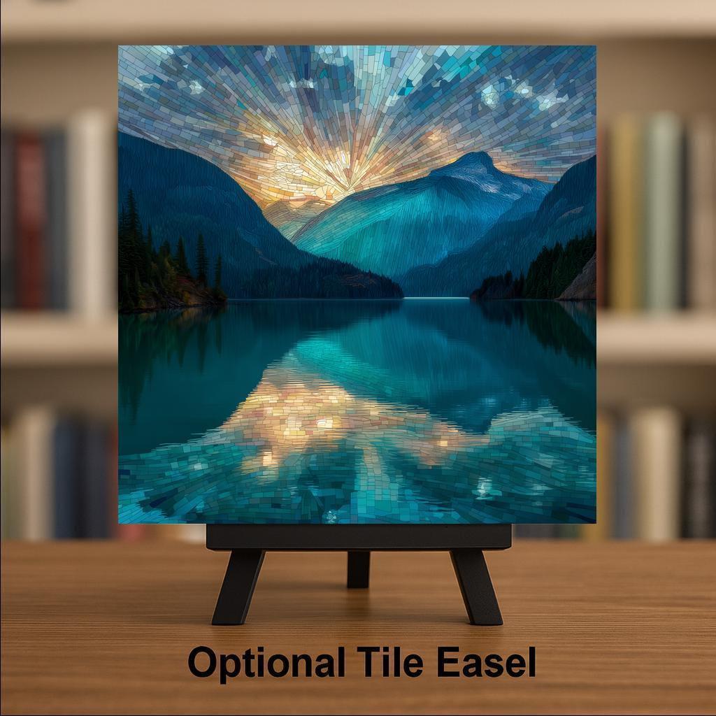 Diablo Lake Wall Art Ceramic Tile Washington Gift North Cascades Decor PNW Mountain Art Nature Gift Tile